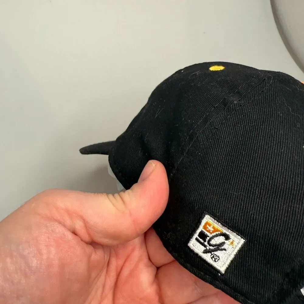 Iowa Hawkeyes Hat Cap Black Gold Strap-Back One Size 100% Cotton by The Game EUC